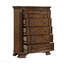 Commode de rangement élégante avec 5 tiroirs et meubles de chambre à coucher en bois au fini brun foncé 1 pièce
