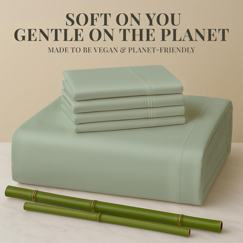 Premium Rayon From Bamboo Blend Sheet Set With Deep Pockets, Cooling and Breathable, Light Taupe
