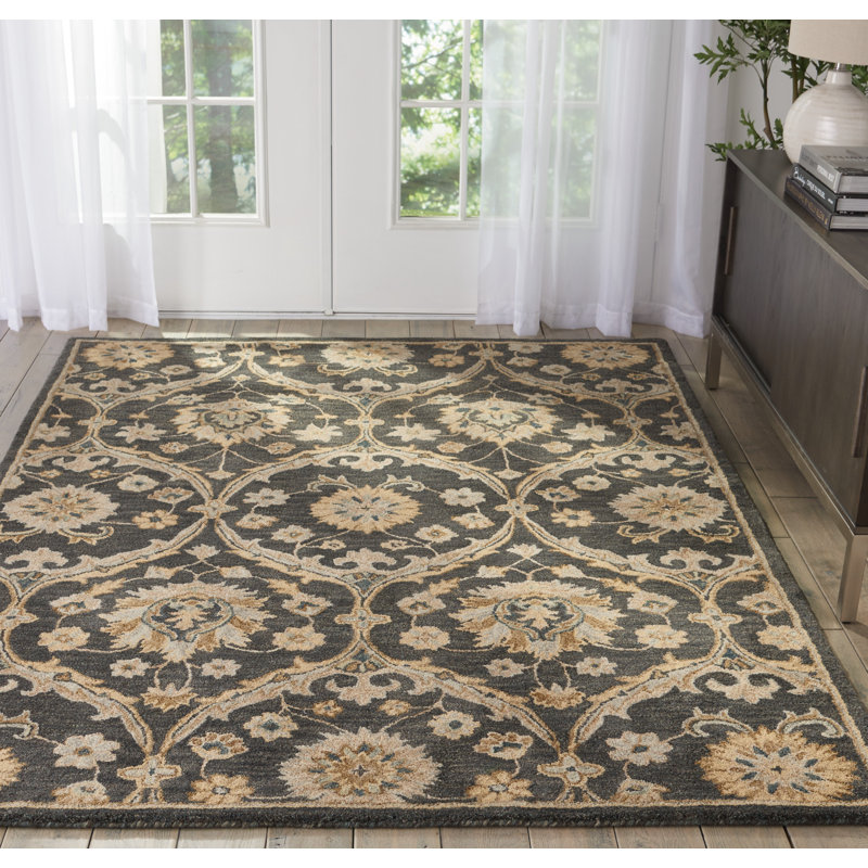 Wool Damask Indoor Rug, Rectangle 8'6" x 11'6"