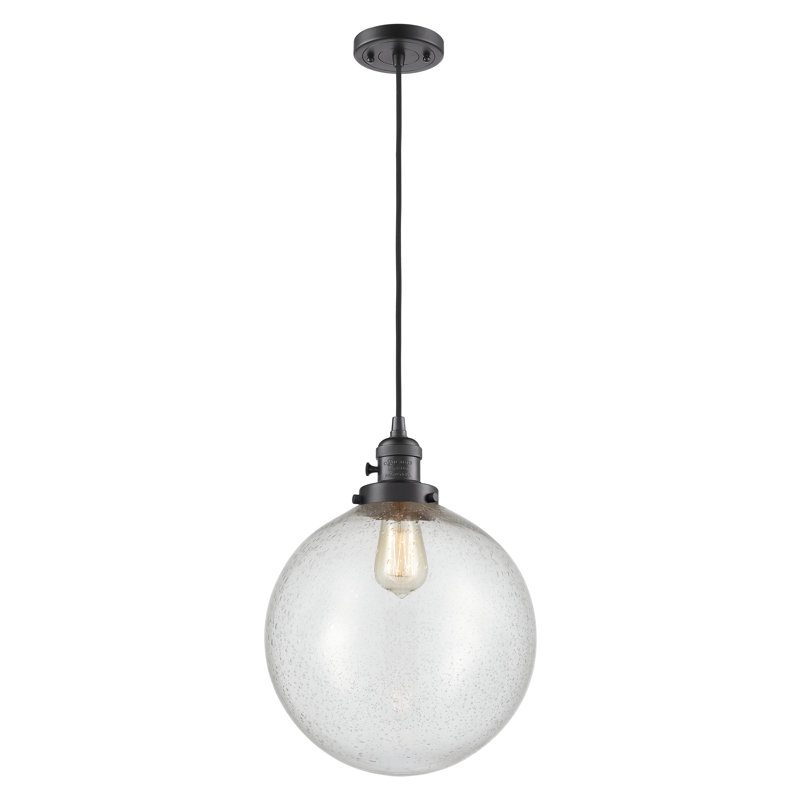 1 - Light Single Globe Pendant, Oil Rubbed Bronze