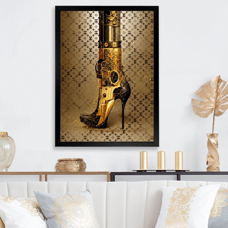«Luxury Brand Bionic Heel I», art mural sur toile tendance, L 12 po x H 20 po, Cadre photo noir