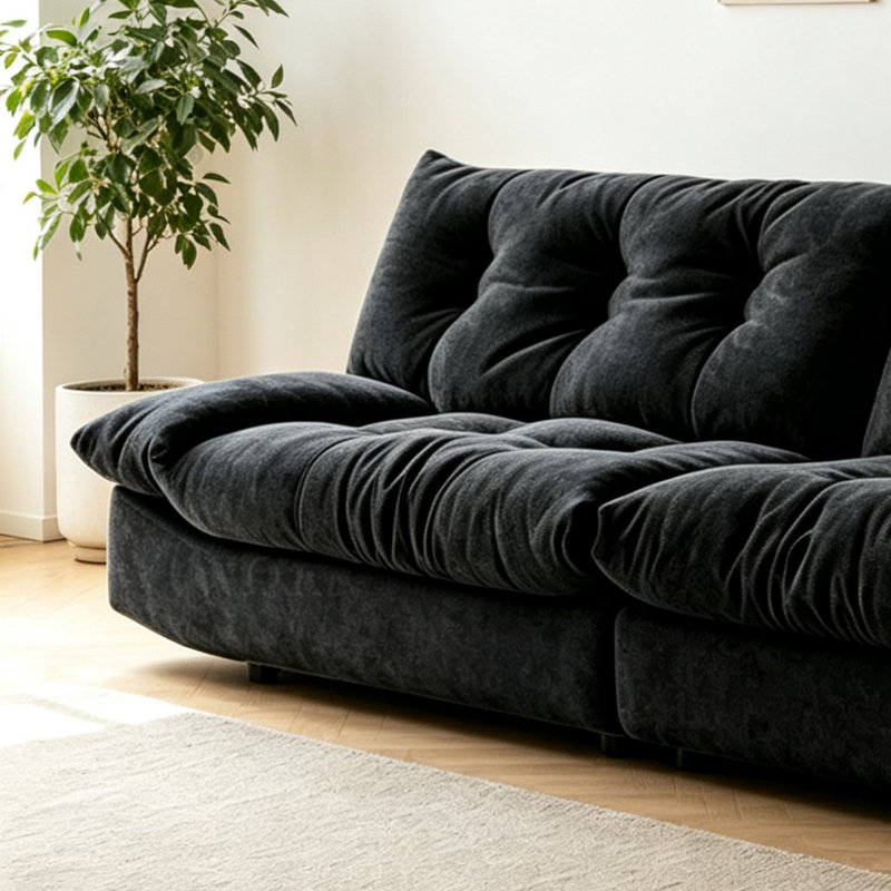 Canapé simple en tissu de style français, Tissu noir