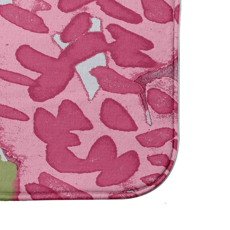 Lubbers Non-Slip Bath Mat, 21" W x 34" L, Pink