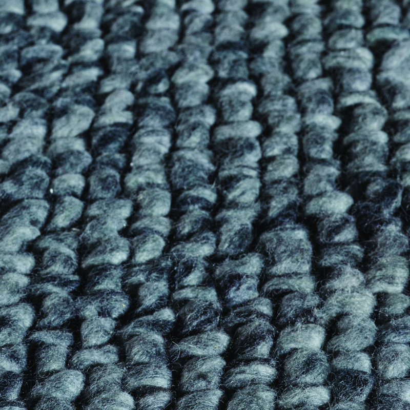 Waves Solid Colour Wool Hand Woven Area Rug, 170 x 240cm