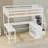 Space-Saving Full-Size Loft Bed With L-Shaped Desk And Ample Storage Shelves,Staircases-1174592724