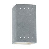 Mirabel - Small Rectangle W/ Perfs - Outdoor Closed Top & Bottom Wall Sconce - Gloss White - Dedicated LED/C
