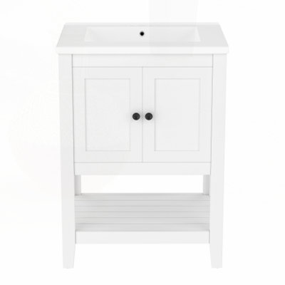 Lavabo de salle de bain moderne en céramique 24 po
