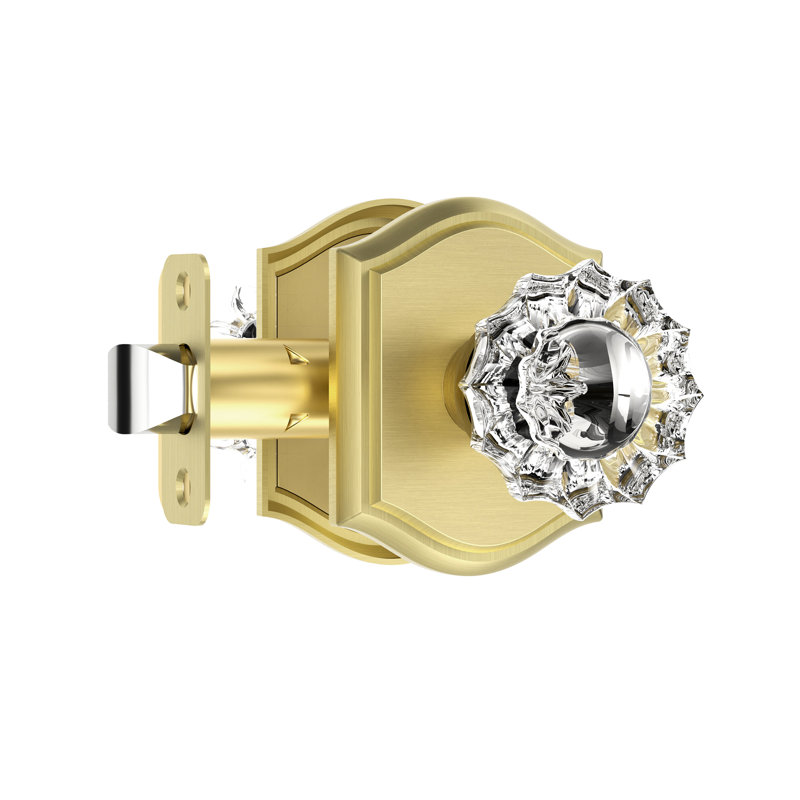 Coolnews Retro Elegant Series Crystal Passage Door Knobs, Satin Brass