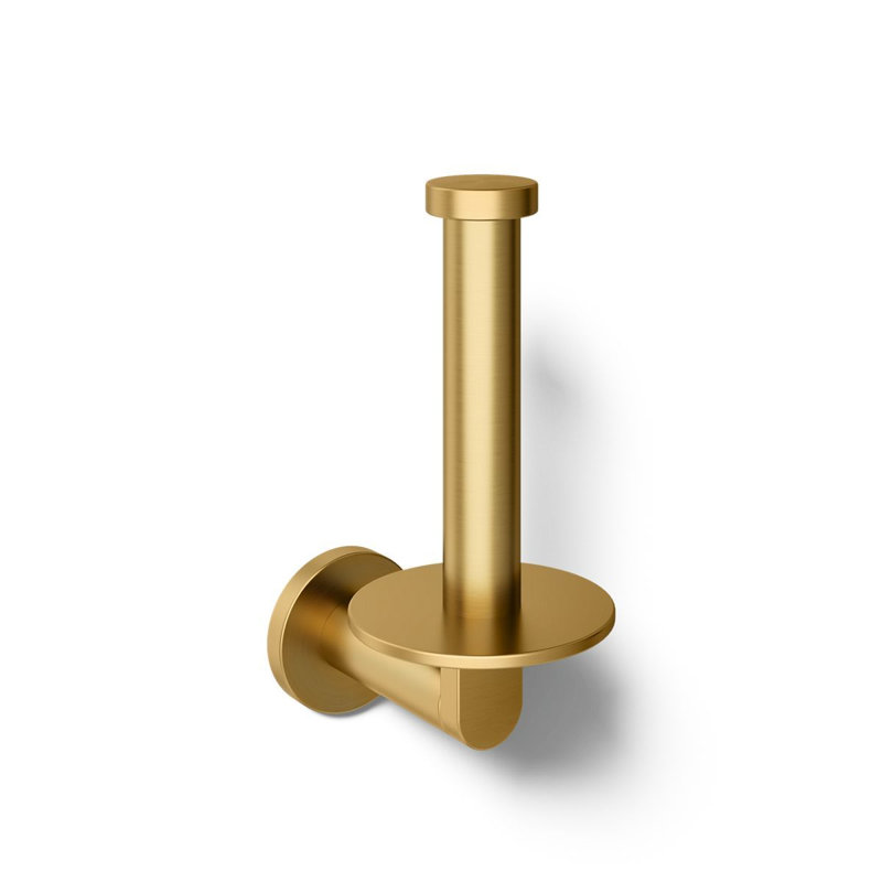 Vertical Wall Mount Toilet Paper Holder, Brushed Gold