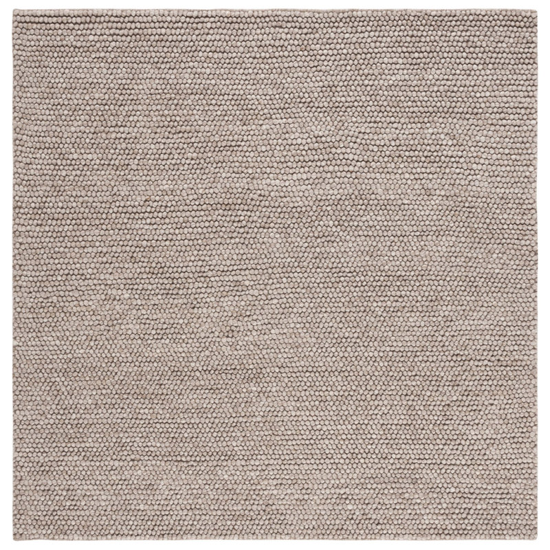 Tapis brun fait à la main Elle, Carré 10 pi