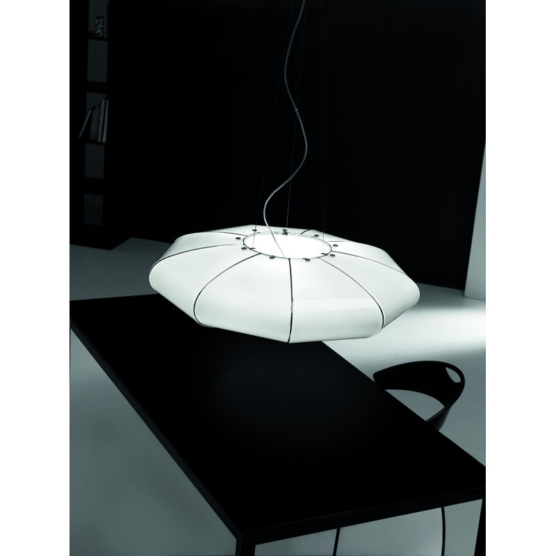 Zeppelin 3 - Light Unique/Statement Pendant, White, 100 cm H x 60 cm W x 60 cm D