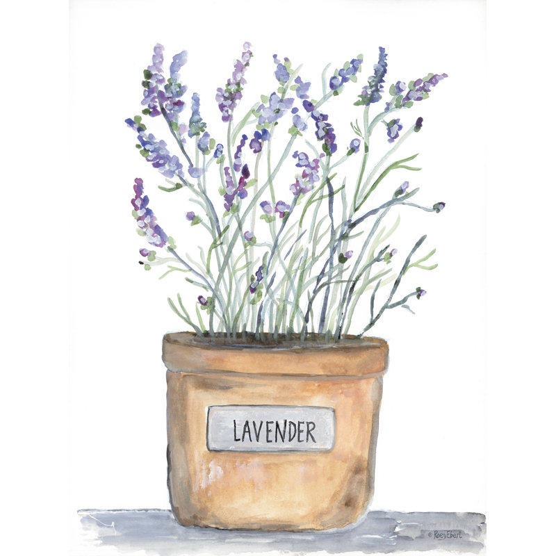 «Lavender Pot On Canvas» par Roey Ebert, reproduction, H 18 po x l 12 po x P 1,25 po