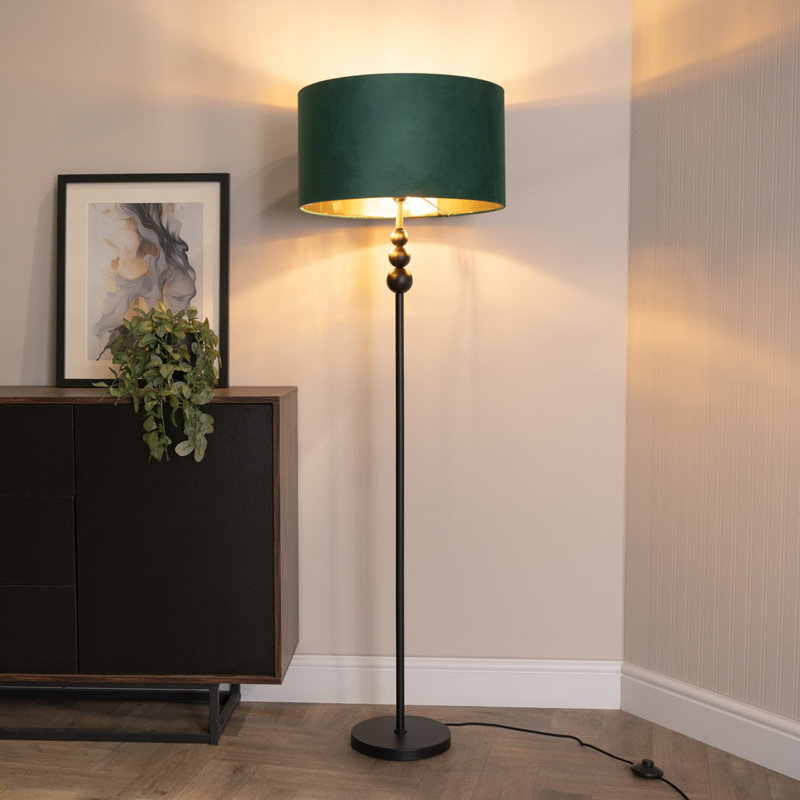 Aaiza 145cm Traditional Floor Lamp, Yes, Matte, Green/Gold