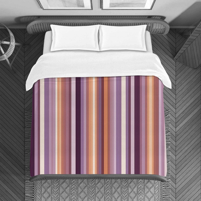 Polyester Striped Duvet Cover, Queen Duvet Cover