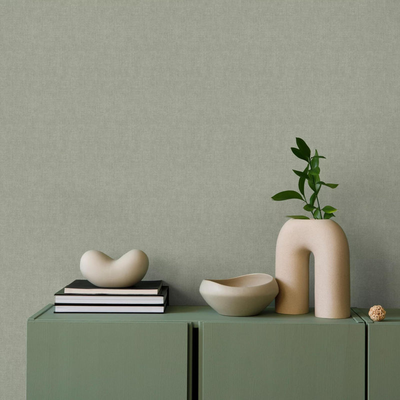 Superfresco Easy Zara Textured Plain Wallpaper, Green