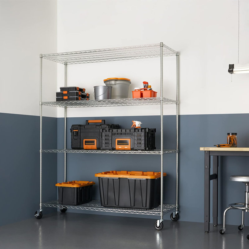 WFX Utility™ Heavy-Duty Height Adjustable Shelving Unit With Wheels ...