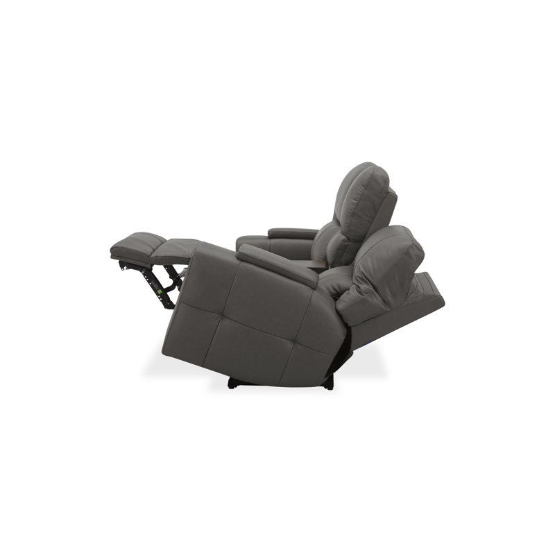 Causeuse inclinable électrique en cuir Harrison, Charbon