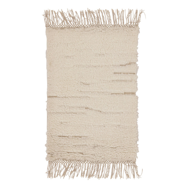 Moroccan Wool Area Rug in White