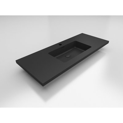 Lavabo de salle de bain rectangulaire intégré en polymère avec trop-plein 47 po Moore