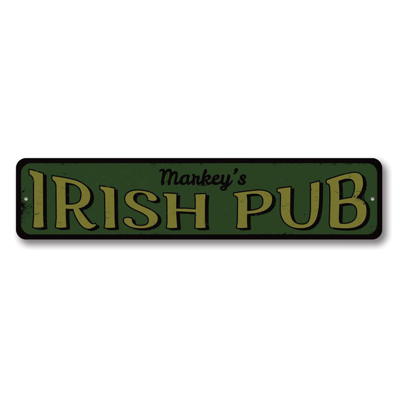 Plaque en aluminium irlandaise sur mesure, H 6 po x l 24 po x P 0,06 po