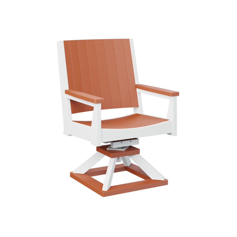 Berlin Gardens Mayhew Regular Top With White Base Chat Swivel Rocker Dining Chair, Mango Orange