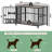 Large Foldable Dog Crate Furniture, Assembly-Free Dog Crate With Adjustable Bowls And Name Tag For Small, Medium, Large Dog-38372363-34654247