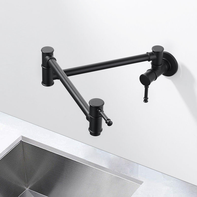 Robinet de cuisine mural, Noir mat