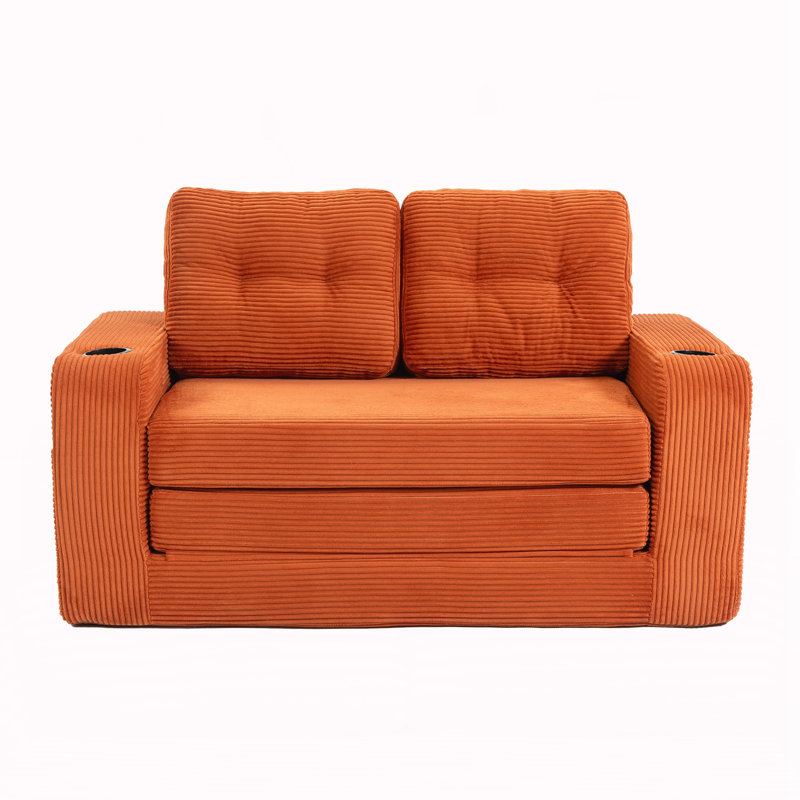 Canapé-lit convertible, canapé-lit double extensible, Orange