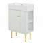 Meuble-lavabo 21,6 po avec lavabo simple en céramique, rangement sur le côté droit-892637994