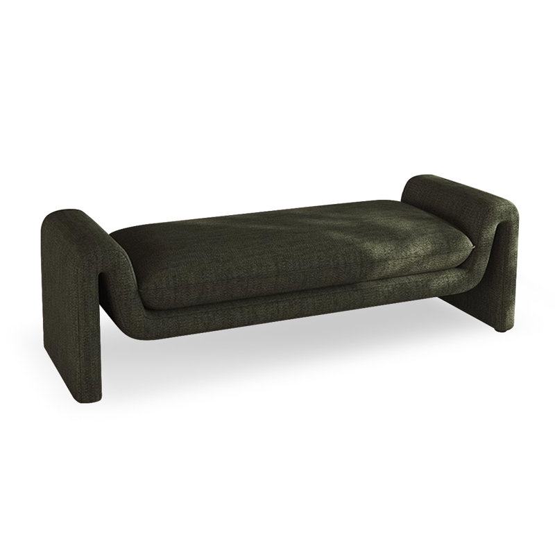 Upholstered Bench, Dark Green