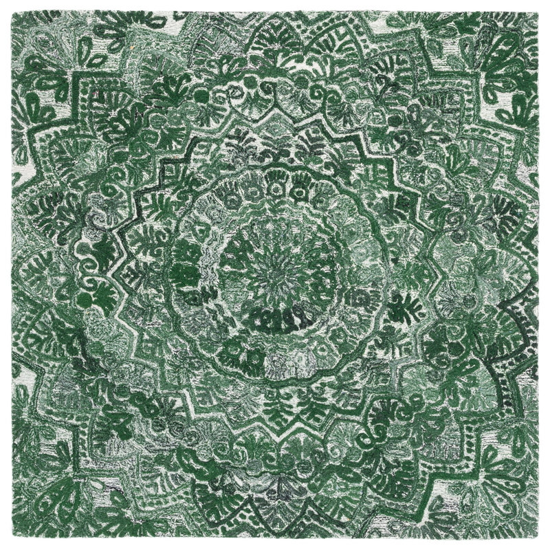 Dragon Marquee Hand Tufted Performance Oriental Rug, Square 6'