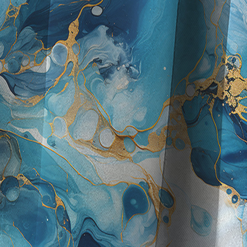 Rideau occultant en marbre Blue Oceanic Allure Marble - 1 panneau, L 52 po x L 120 po