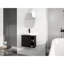 Meuble-lavabo de 61 cm (24 po), fini chêne foncé, lavabo en céramique blanche, charnières, design contemporain, grand espace de rangement