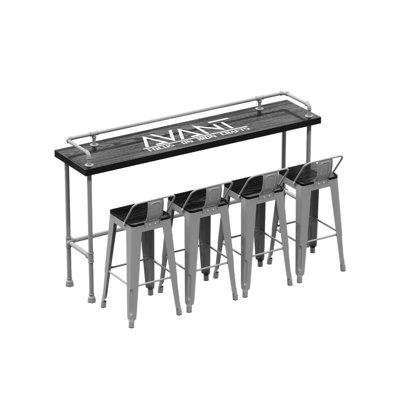 Kalvyn 4 - Person Solid Wood Top Trestle Base Dining Set