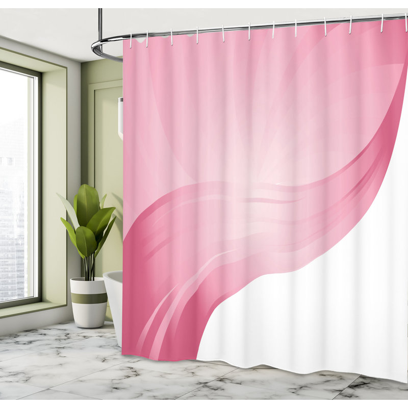 Ensemble de rideau de douche + crochets, H 84 po x l 69 po, Pale Pink