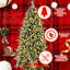 Pre-Lit Flocked Artificial Christmas Tree with Pinecones & Red Berries - Warm White Lights for Rustic Festive Elegance