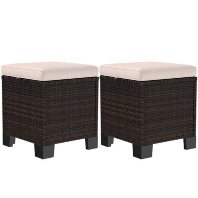 Ensemble de 2 cubes de repose-pieds d'extérieur