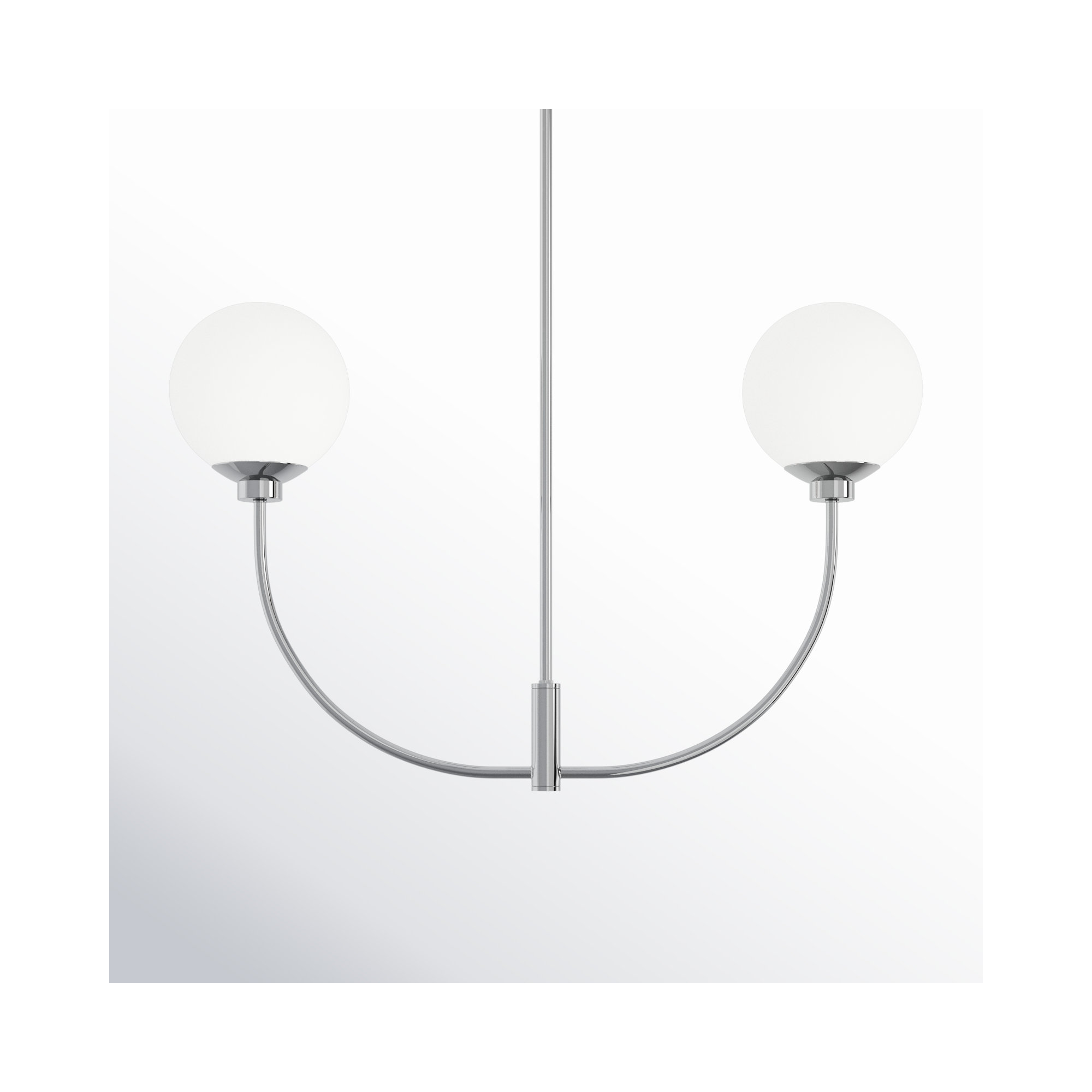 Kyle 2 - Light Metal Chandelier, Chrome, 19" H x 30" W x 7" D