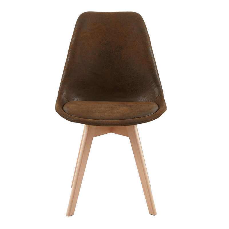 Shirlee 45.5cm H Upholstered Side Chair, Brown, Wood