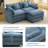 Chenille Upholstered Sectional Sofa Couch with Ottoman-1219246337-1219246340