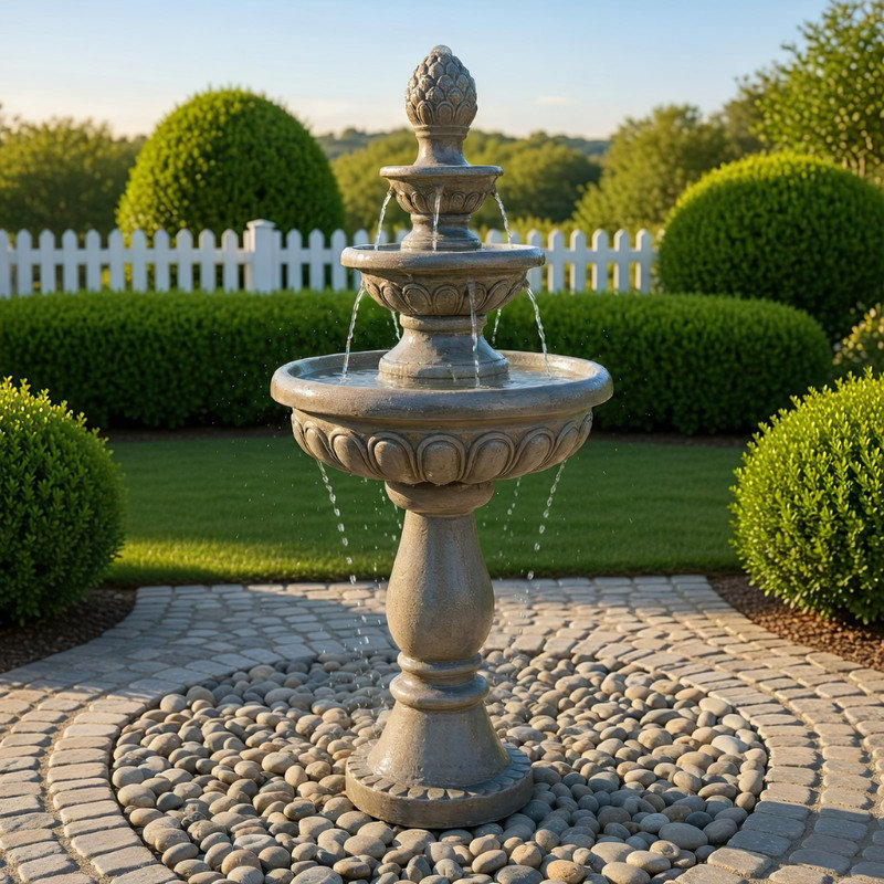 42.5" H 3-Tier Modern Outdoor Fountain