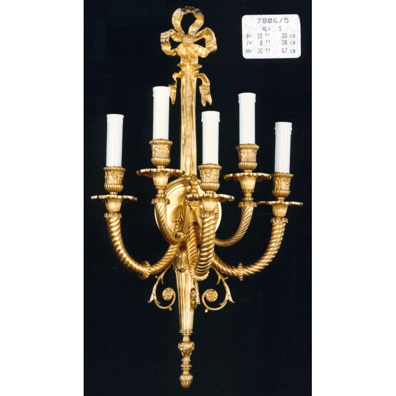 Demott Candle Wall Light, French Gold