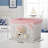 Jhavon 3-Drawer Wooden Cabinet with Wicker Storage Baskets and White Bear Design Christmas Gift