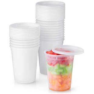 16 Ounce Disposable Takeout Containers, 200 Rectangle Food Containers - with Polka Dot Lids, Red Takeaway Containers, Aluminum Delivery Containers, FR