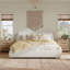 Queen Size Upholstered Bed With White Linen Fabric, Solid Wood Legs, Thick Foam For Exceptional Support, Sleek Embedded Design, 12 Hardwood Slats, Easy 40 - Minute Assembly Relaxing Sleep Modern