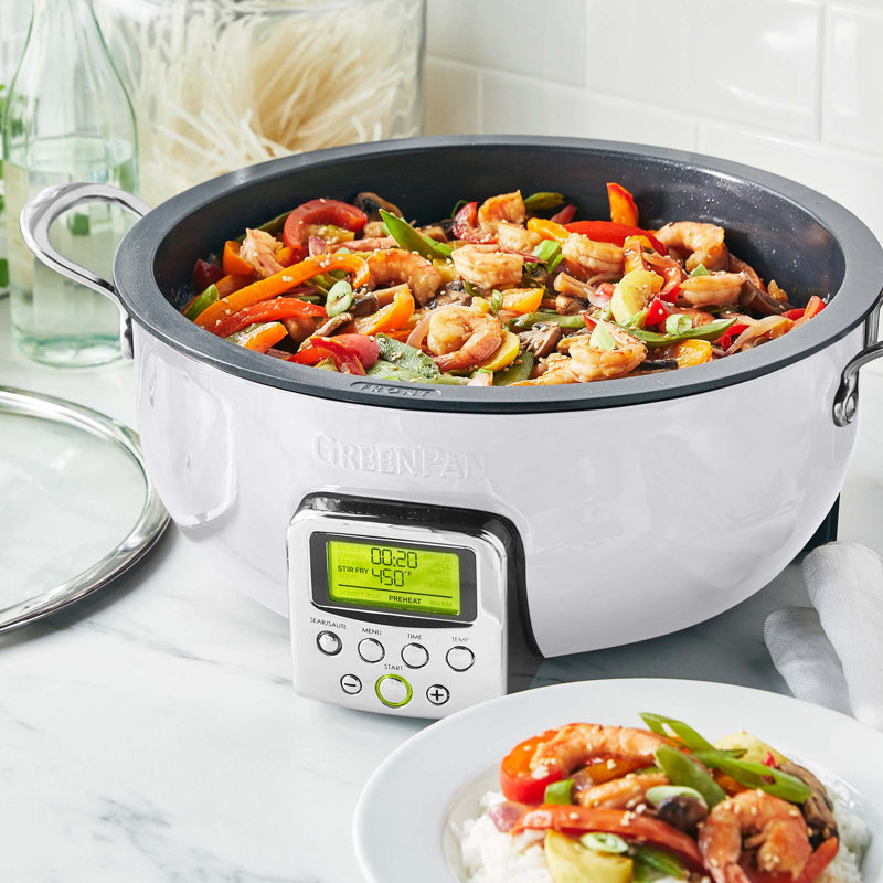 GreenPan Elite Ceramic Nonstick 6-Quart Essentaial Smart Skillet, Gray
