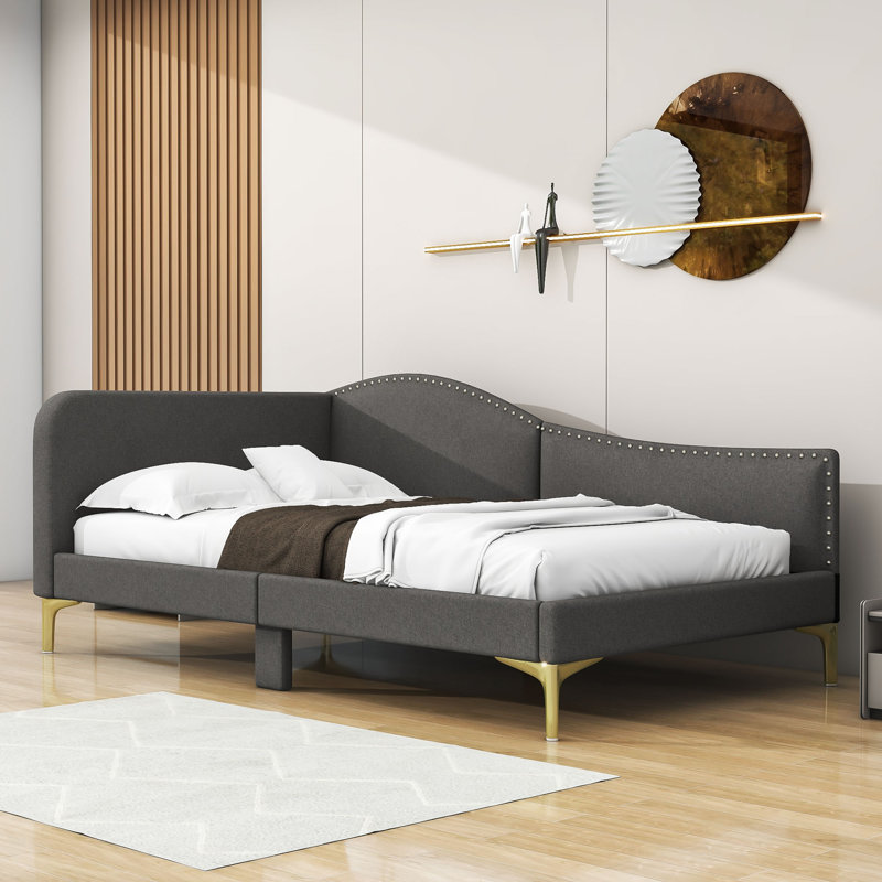 Pilning Upholstered Daybed, Gray, Twin