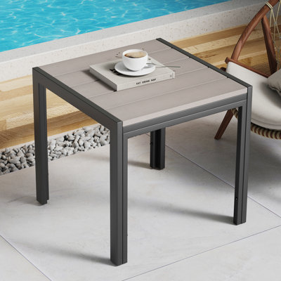 Square Patio Side Table, Outdoor Table with  UV Protection