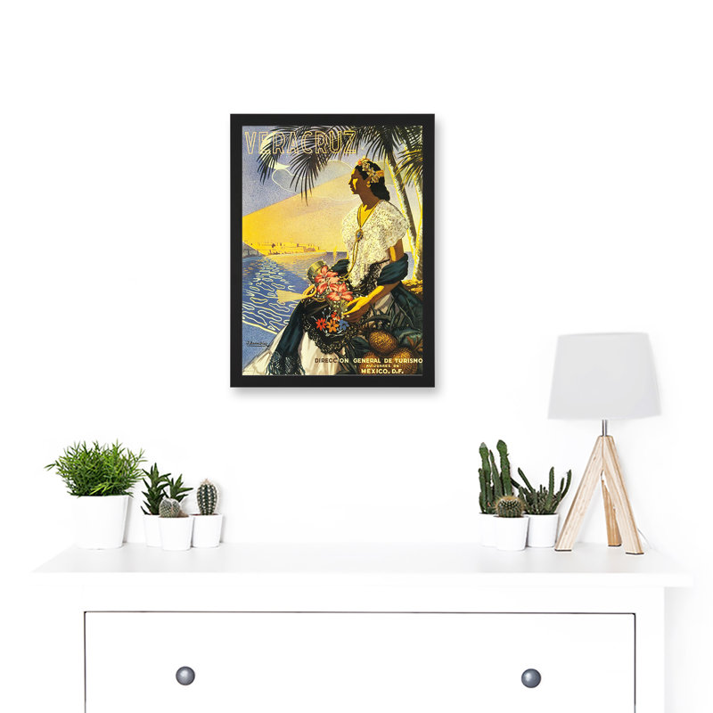 Travel Advert Veracruz Mexico Beach Tropical Artwork - Single Picture Frame Print