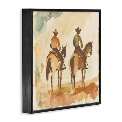 «Western Watercolor Cowboys», estampe numérique à droite, conception de Petal Prints Design